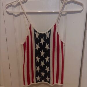 Vertigo Paris Red, White, and Blue Star Crop Top patriotic tank top